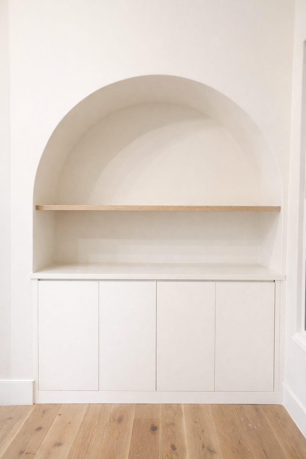 Arched alcove frameless cabinetry built-in Jacksonville FL